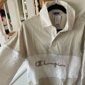 Champion long sleeve polo shirt new size medium